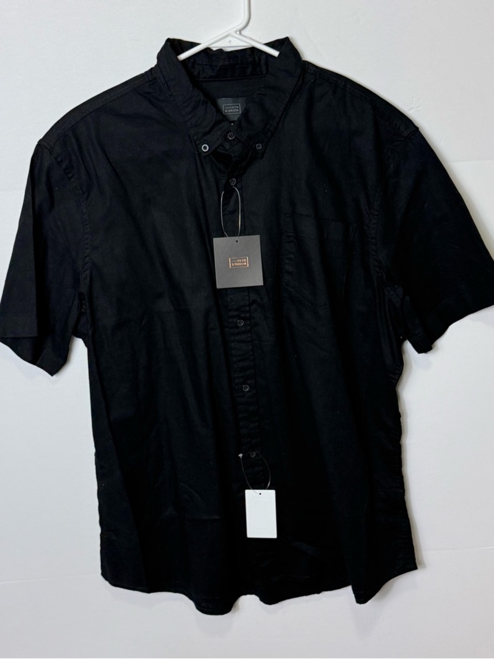 14th & Union Black Short-Sleeve Button-Down Shirt